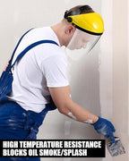 8 Pack Safety Face Shield for Grinding and Cutting, Full Impact Resistant Face Shield Mask for Work Chemical Woodworking (Yellow)