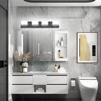 Tipace Dimmable Black LED Vanity Light for Bathroom Up and Down 4 Lights Black Modern Bathroom Wall Light Fixtures Over Mirror(White Light 6000K)