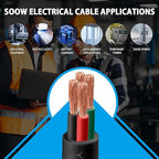 100ft 6/4 6 AWG Portable Power Cable (4 Conductor) - SOOW 600V 6 Gauge Electric Wire for Motor Leads, Portable Lights, Battery Chargers and Machinery - 4 Conductor - 100 Feet Electrical Cord
