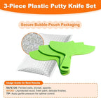 Putty Scraper 10" 3-Pack, Flexible Plastic Knife for Taping Drywall & Wall Repair, Value Pack Spreader for Spackling & Compound, Reusable & Easy Clean, Green