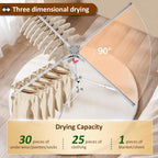 Tripod Drying Rack Height Adjustable, 2025 Upgraded Foldable Portable Standing Drying Rack,Carbon Steel Material Drying Rod, Easy to Install,Use for Indoor and Outdoor Clothes, Towel Drying