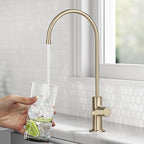 KRAUS Oletto Single Handle Drinking Water Filter Faucet for or Water Filtration System in Spot-Free Antique Champagne Bronze, FF-103SFACB
