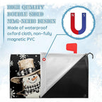 Winter Snowman Mailbox Cover Magnetic Standard Size 21 x 18 Christmas Holiday Snowflakes Post Letter Box Wraps Decor for Outside Black and White Garden Yard Outdoor Decorations