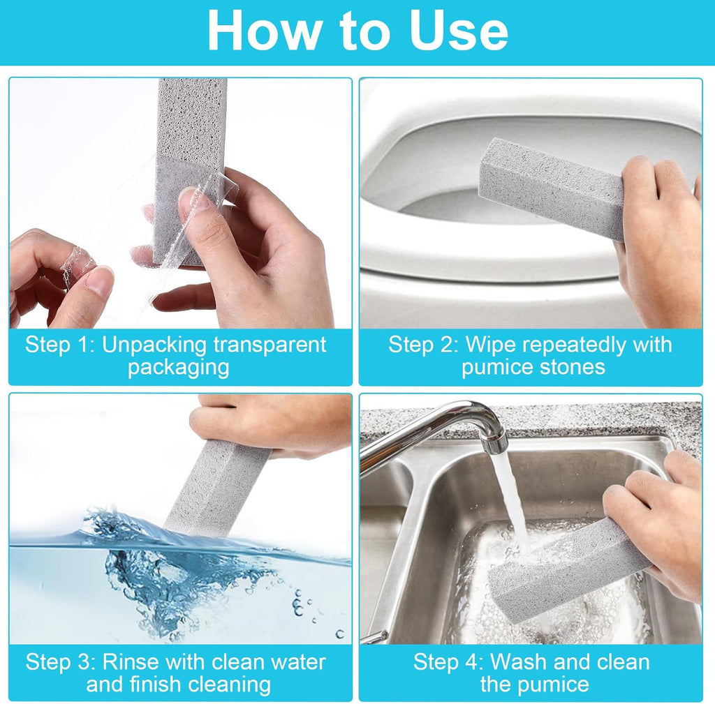 36 Pack Pumice Stone for Toilet Bowl Cleaner, Pumice Stone Remove Hard Water Rings, Calcium Buildup, Grease, Suitable for Bathroom, Kitchen Sink, Grill, Pool, Household (Grey, 5.9 x 1.4 x 1inch)