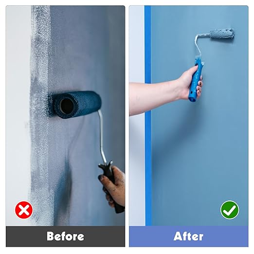 5 Rolls Blue Painters Tape 1.42In × 55Yd Wide Blue Masking Tape, Washi Tape for Wall Painting Automotive Window Trim Crafts Multi-Surface