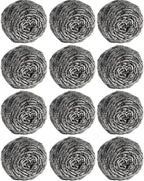 12Pcs Steel Wool Scrubber Pads for Cleaning Dishes, Pans, Pots, Ovens, Grills, Sinks - Stainless Steel Scrubbers for Kitchen, 12 Pack