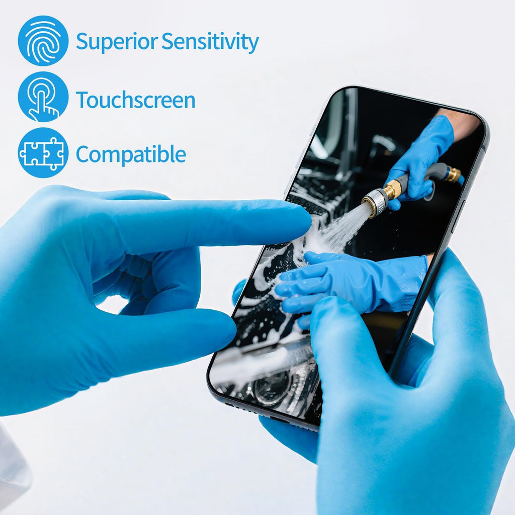 4 Mil Nitrile Gloves Disposable Latex Free, Blue Rubber Gloves Safe for Food Prep, Cooking, Cleaning, Exam, 1000 PCS