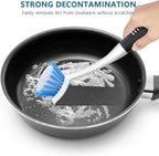 SetSail Dish Brush Set of 3 with Bottle Brush, Dish Scrub Brush with Long Handle Deep Cleaning Handle Brush with Scraper Tip for Kitchen Sink Dishes Bottle Cup Pot and Pans Tile Lines, Black Blue
