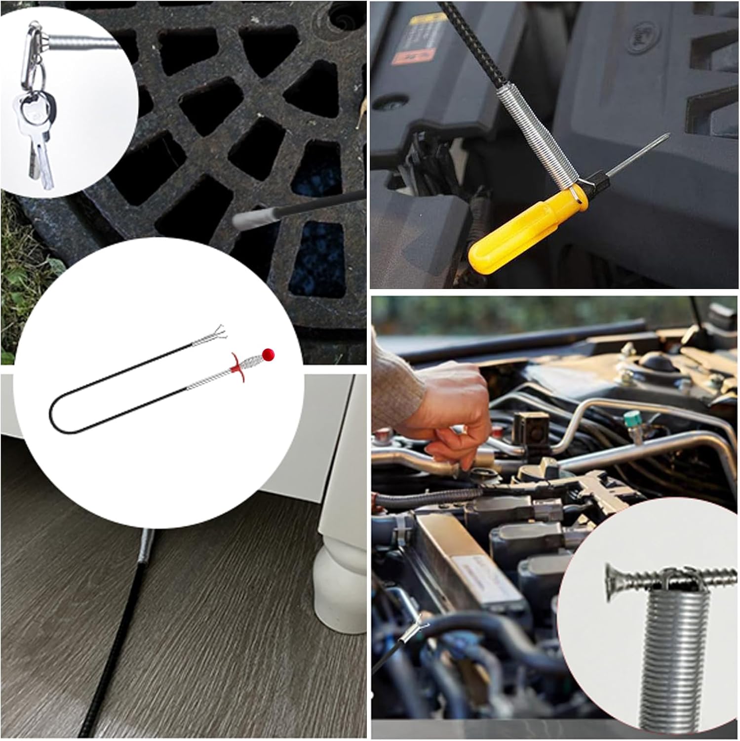 Flexible grabberDrain Snake Tool - The Ultimate 76inch Flexible Grabber for Hair, Unclog Any Drain in Minutes! Gunk & Debris in Sinks, Showers & Tubs. No More Chemicals, Just Quick Results!