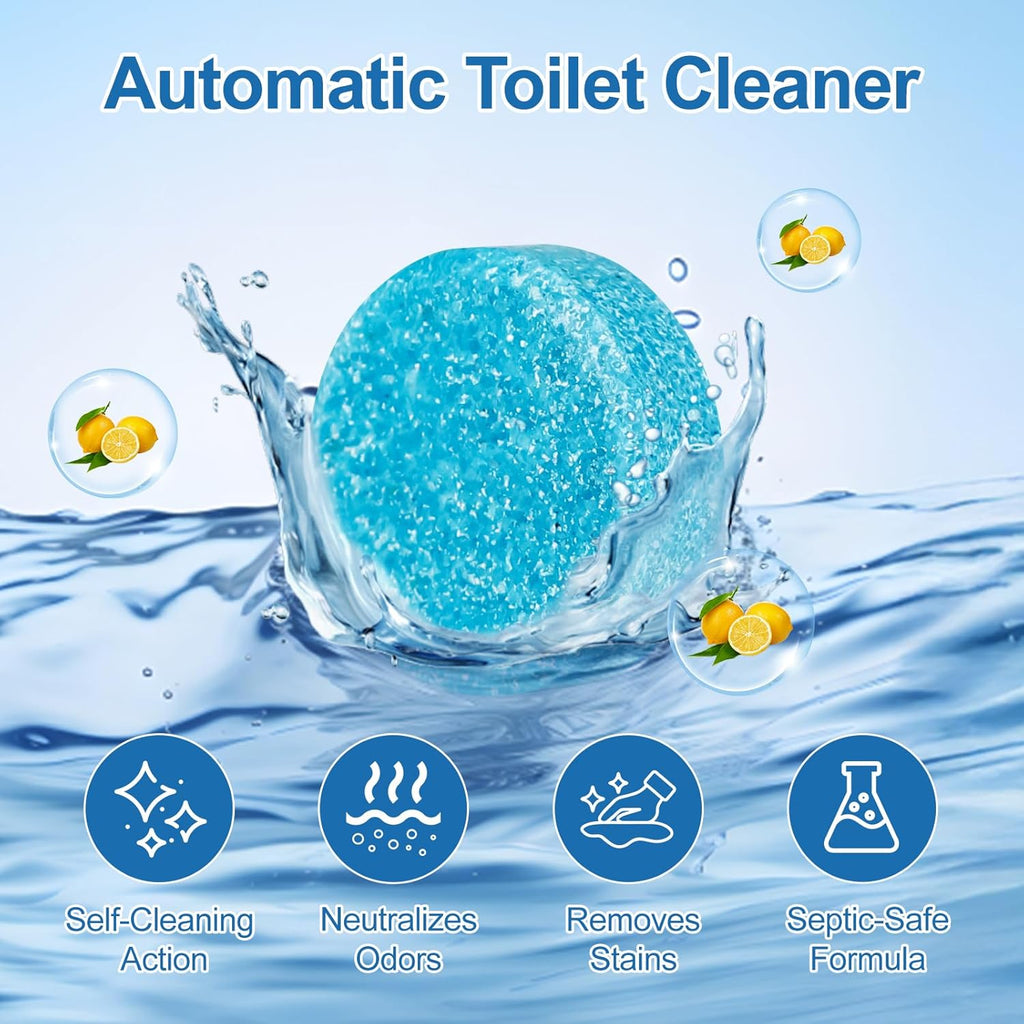 Toilet Bowl Cleaner Tablets Blue Toilet Tank Cleaners, Septic-Safe Hard Water Stain Remove, Effervescent Stain Odor Remover Bathroom， Automatic Toilet Cleaning & Deodorizer, Fresh Scent - 50 Tabs kkk