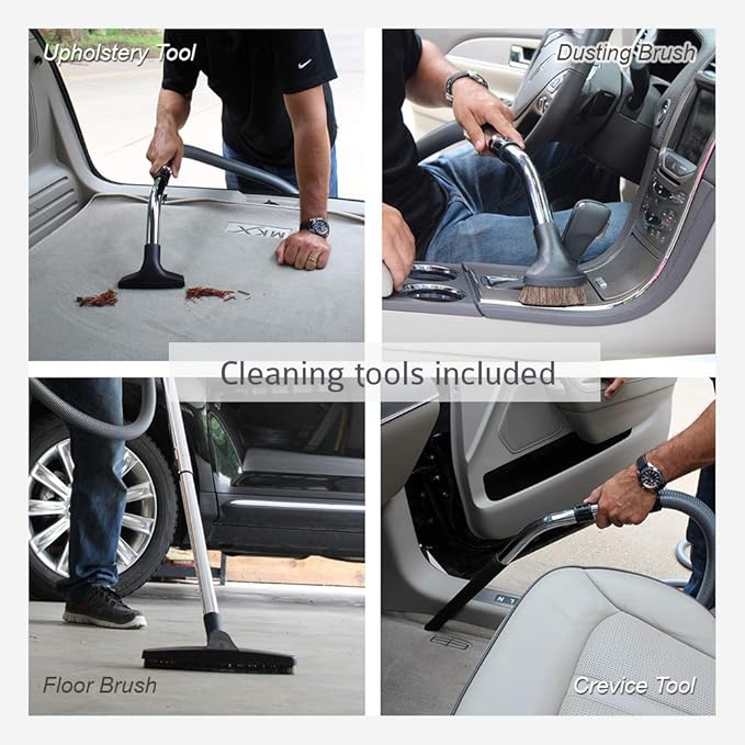 VacuMaid GV30PRO Wall Mounted Garage and Car Shop Vacuum Cleaner with 30 ft. Hose, Tools, and 7 Gallon Bag