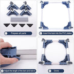 WBD WEIBIDA Adjustable Furniture Dolly with 4 Dual-Locking Wheels, Universal Washing Machine Base Stand, Square Appliance Mover for Refrigerator, Mini-Fridge, Washer & Dryer, Moving Cart