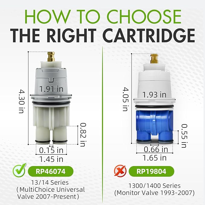 RP46074 Shower Cartridge Repair Kit for Delta MultiChoice 13/14 Series Shower Faucet Single Handle, Replacement Monitor Pressure Balance Cartridge, Includes Allen Wrench