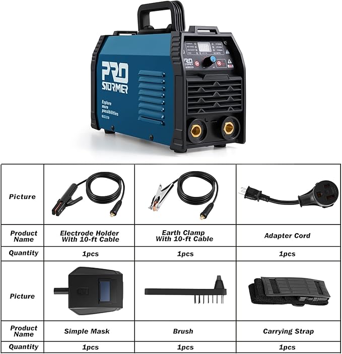 200A ARC Welding Machine, 110V/220V Dual Voltage Welder, IGBT Stick MMA Welder LED Display with Electrode Holder Work Clamp