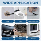 Crevice Cleaning Brushes, Scrub Brush for Hard to Reach Small Space, Home Essentials, Cleaning Supplies, Cleaning Tools for Household Use, Bathroom, Shower, Kitchen, Window, Toilet (2, Black)