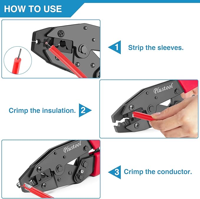 Crimping Tool for Spark Plug Ignition Wire, 8.5mm Ratchet Spark Plug Wire Crimper - Crimping Pliers - Electrical Terminal Crimping Tool