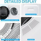 1.6 Cu.Ft Portable Clothes Dryer, 800W Fast Drying Front Load Laundry Dryer with 5 Mode, Mini Electric Clothing Dryer with Stainless Steel Tub, Compact Machine for Apartment, Home, Dorm