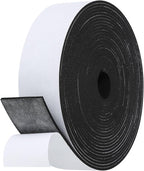 Weather Stripping Door Seal Strip- 2 Inch X 1/8 Inch X 26Feet, Strong Adhesive, Lightproof, Soundproof, Weatherproof Foam Tape Insulation for Sliding Door, Front Door Frame, Windows- Black