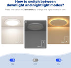 12 Pack 6 Inch LED Recessed Ceiling Light with Night Light| 5CCT Dimmable 2700K-5000K| RA90 1050LM 12W 120V| Ultra-Thin High Brightness Canless Wafer Downlight with Junction Box| IC ETL FCC