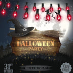 25 Pack C7 Halloween Black Replacement Bulbs, 5W Dark Purple Light Bulbs Perfect for Indoor/Outdoor Halloween, Christmas and Party String Lights C7/E12 Candelabra Base