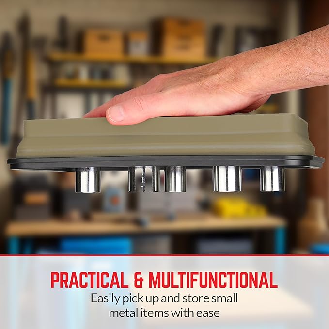 Collapsible Magnetic Parts Tray Set - 3 Different Size Tool Trays for Screw, Bolts, Nuts, Washers, Pins and Other Small Metal Parts, Mechanic Tool Gifts for Men - Khaki