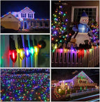 KGC 50Pack C7 Christmas Light Bulb, C7 Shatterproof LED Bulbs for Christmas Outdoor String Lights, 0.6W 7W Incandescent Equivalent 50LM, E12 Base Commercial Grade Holiday Bulbs - Multicolor