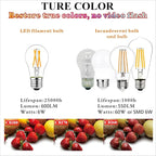 LiteHistory E26 LED Bulb 6W Equivalent 60 Watt Light Bulb Non-Dimmable A15 led Edison Bulb for Ceiling Fan,Wall sconces,Fridge,Desk lamp Warm White 2700K 600lm AC120V Clear 6 Pack