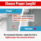 SUNGATOR 9'' Toilet Water Supply Line, 7/8" Ballcock x 3/8" Compression Toilet Hose Connector, 9 Inch Braided Stainless Steel Water Supply Line with 1 Wrench and Sealing Tape (1 Pack)