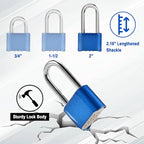 Combination Lock, 4-Digit Heavy Duty Combo Lock, Combination Padlock Weather-Resistant Heavy Duty Combo Locks for Outdoor Fence, Locker, Sheds, Gym, Gate Hasps (Long Shackle) (2pcs-Blue)