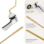 Hibbent 2 Pack Universal Side Mount Toilet Handle Angle-Mount Adjustable Trip Lever Tank Flush Lever Replacement Handle with 2 Pieces Stainless Steel Flapper Chains for Most Side Mount Toilets-Chrome