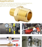 KOOTANS 1/2 NPT Male x 1/4 NPT Male Solid Brass Nipples, Heavy Brass Pipe Adapter Fittings Hex Reducing Nipples Connectors 4Pieces