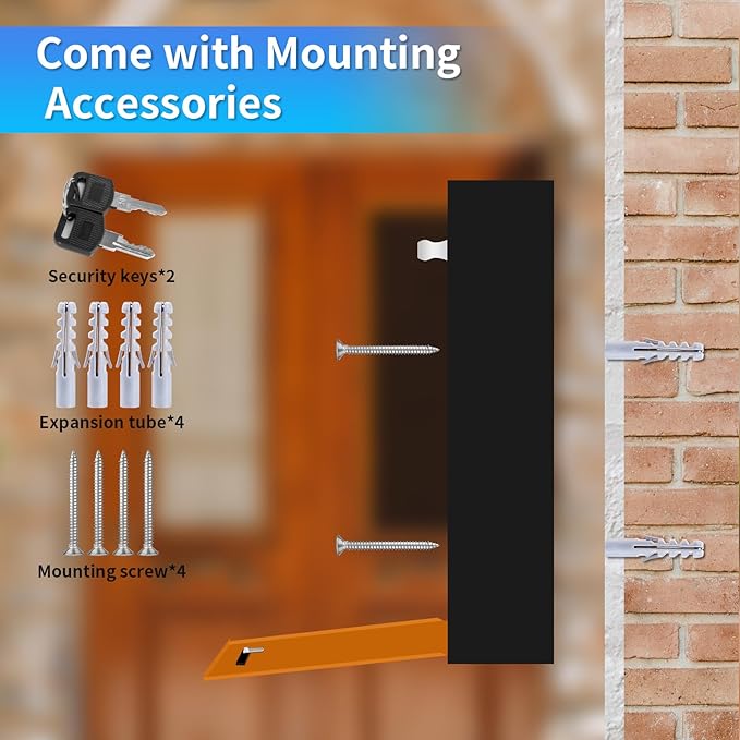 Combination Lock Wall-Mount Mailbox, Wood Vintage Metal Mailboxes for Outside, Security Drop Box with Lock, Large Capacity Mounted Mailbox, Heavy Duty Thickened Mailbox