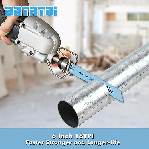 20 Pack 6 Inch 18 Tpi Reciprocating Saw Blades with 8% Cobalt for Longer Life and Faster Cutting Speed, Bi-Metal Sawzall Blades for Sheet Metal, Pipes, PVC Plastic, Profiles Cutting