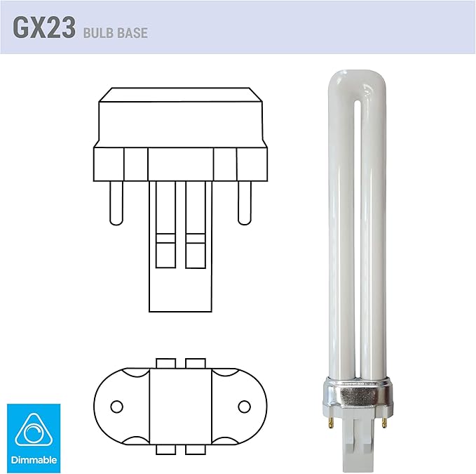 (Pack of 4) 13W CFL Light Bulbs – Single Tube, 2-Pin GX23 Base, 5000K Bright White – Compatible with Sylvania CF13DS/850, Philips PL-S 13W/850, GE F13BX/850
