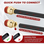 1/4” Quick Push to Connect Fittings Brass Male Straight and Elbow Combination DOT Approved 1/4" Tube OD x 1/8" NPT Thread Air Brake Line Adapter Air Suspension Kit Air Hose Repair Kit 14pcs