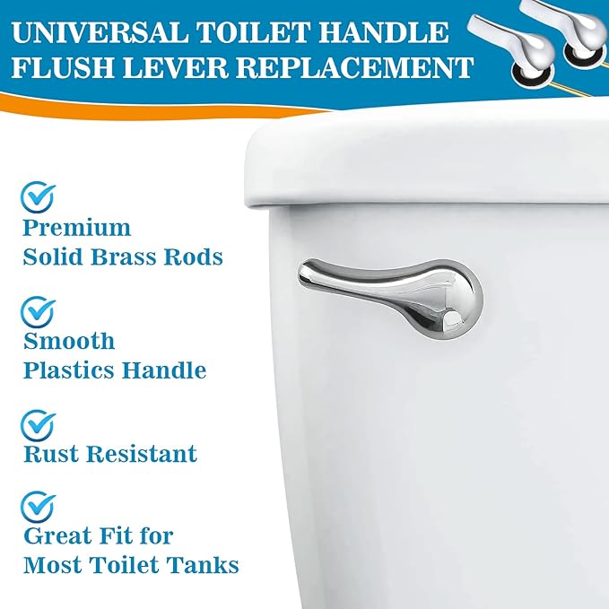 12 Pcs Toilet Handle Lever Flush Replacement Universal Brass Toilet Flush Handle Toilet Tank Trip Lever Bulk for Most Front Mount Toilet