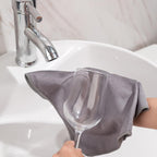 6 Pack Microfiber Glass Cleaning Cloth, 16 Inch X 16 Inch, Lint Free Quickly Clean Window, Glasses, Windshields, Mirrors, and Stainless Steel, Grey