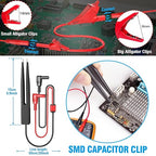 25PCS Multimeter Test Leads Kit, Test Leads Set with Replaceable Alligator Clips,Wire Piercing Probes, Alligator Clips,Test Hook Clips,Test Tweezer for Digital Electrical Multimeter Testing
