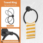 Cilee 10 Piece Matte Black Bathroom Hardware Set,2 Pack 5 Piece Bathroom Accessories Set Include 24 inch,16 inch Toilet Paper Holder, Towel bar,Towel Ring,Towel Hook,Stainless Steel Wall Mounted