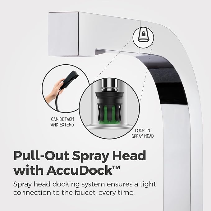 Pfister Arkitek Kitchen Faucet with Pull Out Sprayer, Single Handle, High Arc, Polished Chrome Finish, LG534LPMC