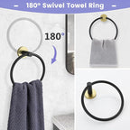 Black and Gold Bathroom Hardware Accessories Set,4 Pieces Towel Bar Set 27.5 Inch Towel Bar,Rack Set for Bathroom SUS304 Stainless Steel Towel Holder Set,Wall Mounted