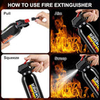 Fire Extinguisher for Home - Car Fire Extinguisher with Mount, Small A B C K Fire Extinguisher, Water-Based Fire Extinguishers for Car/House/Kitchen/Truck/Marine/Boat/Vehicle/utv/rv (2)