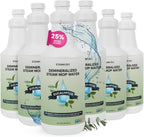 Steam & Go Demineralized Water for Steam Cleaner, PVC-Free Floor Cleaning Liquid Compatible With Any Steam Mop, Ready-to-Use Multisurface Cleaner, Scented, Eucalyptus Mint, 32 oz, Pack of 6