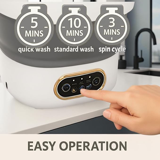 Portable Washing Machine, 17L/4 Gal, Foldable Mini Washing Machine, Mini Portable Washer, Easy To Use, Quiet and User Friendly, Great for Dorms Small Apartments Travelling