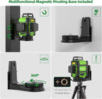 Huepar Laser Level 3 x 360 Self Leveling Laser Level Tool 3D Cross Line Leveling and Alignment Laser Tool, Li-ion Battery with USB-C Charging Port & Hard Carry Case & Tape Measure Included - HM03CGTP