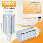 2 Pack 120W Corn LED Light Bulb Fanless,5000K Daylight(1200 Watt Equivalent) E26/E39 Large Mogul Base LED Cob Lamp 15,800LM for Outdoor Indoor Garage Warehouse Factory Workshop Street Backyard