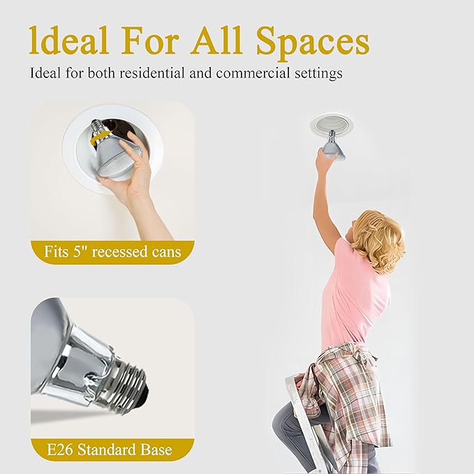 Par30 Halogen Flood Light Bulbs120V 75W, Halogen Long Neck Bulb, 2700K Warm White Dimmable High Brightness, Great for Accent Lighting, Tracking, Recessed Bulb