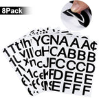 Outus 8 Sheets Vinyl Letter Stickers Self Adhesive Mailbox Numbers Alphabet Stickers Stick on Letters for Christmas Stockings Scrapbook Bulletin Board School Business(2 Inch,Black)