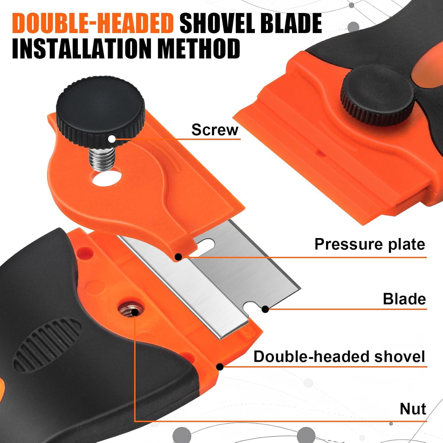 6 Pack Razor Blade Scraper Tool, Razor Scraper, Paint Scraper for Cleaning, With Extra 40Pcs Blade Scraper, For Cooktop, Wall, Floor, Glass Cleaning Scraper