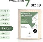 Canvas Drop Cloth Salt Earth Pack of 2 Reusable Cloth for Outdoor & Indoor,100% Recycled Cotton Nature Friendly, All purpose Washable Cotton Canvas Cover for Painter Floor & Furniture Protection(4x12)